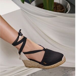 VISCATA BARCELONA Stylish Black Espadrille Wedges
